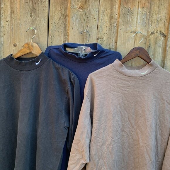 LOT OF 3 Vintage Nike Mockneck Sweaters M-L - Picture 4 of 8